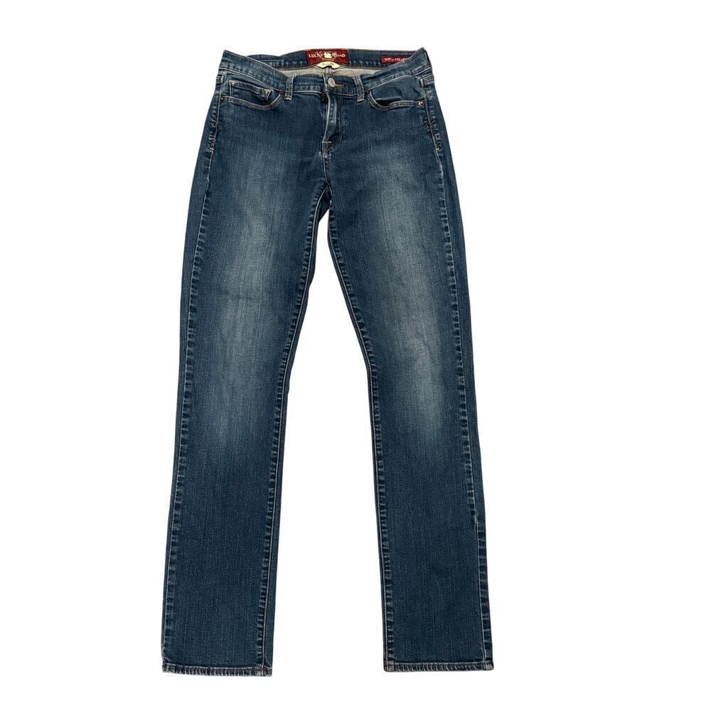 Lucky Brand Sofia Straight Jeans 6 28 Long Medium Wash Stretch Low Rise y2K